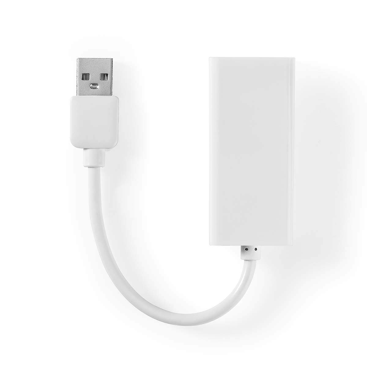 USB-verkkosovitin | USB 2.0 | 100 Mbps | USB-A Uros | RJ45 Naaras | 0.20 m | Pyöreä | Kullattu / Niklattu | Puhdas kupari | Valk