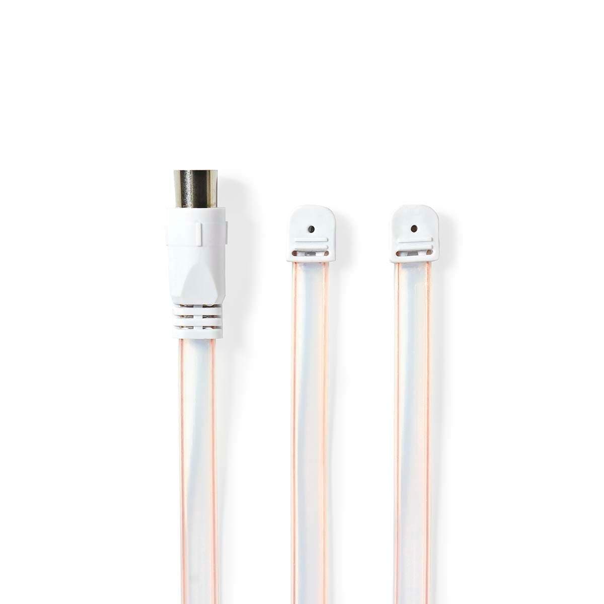 Koaksiaalikaapeli | IEC (Coax) Uros | IEC (Coax) Uros | Niklattu | 50 Ohm | Suojaamaton | 1.90 m | Litteä | PVC | Valkoinen | Ki