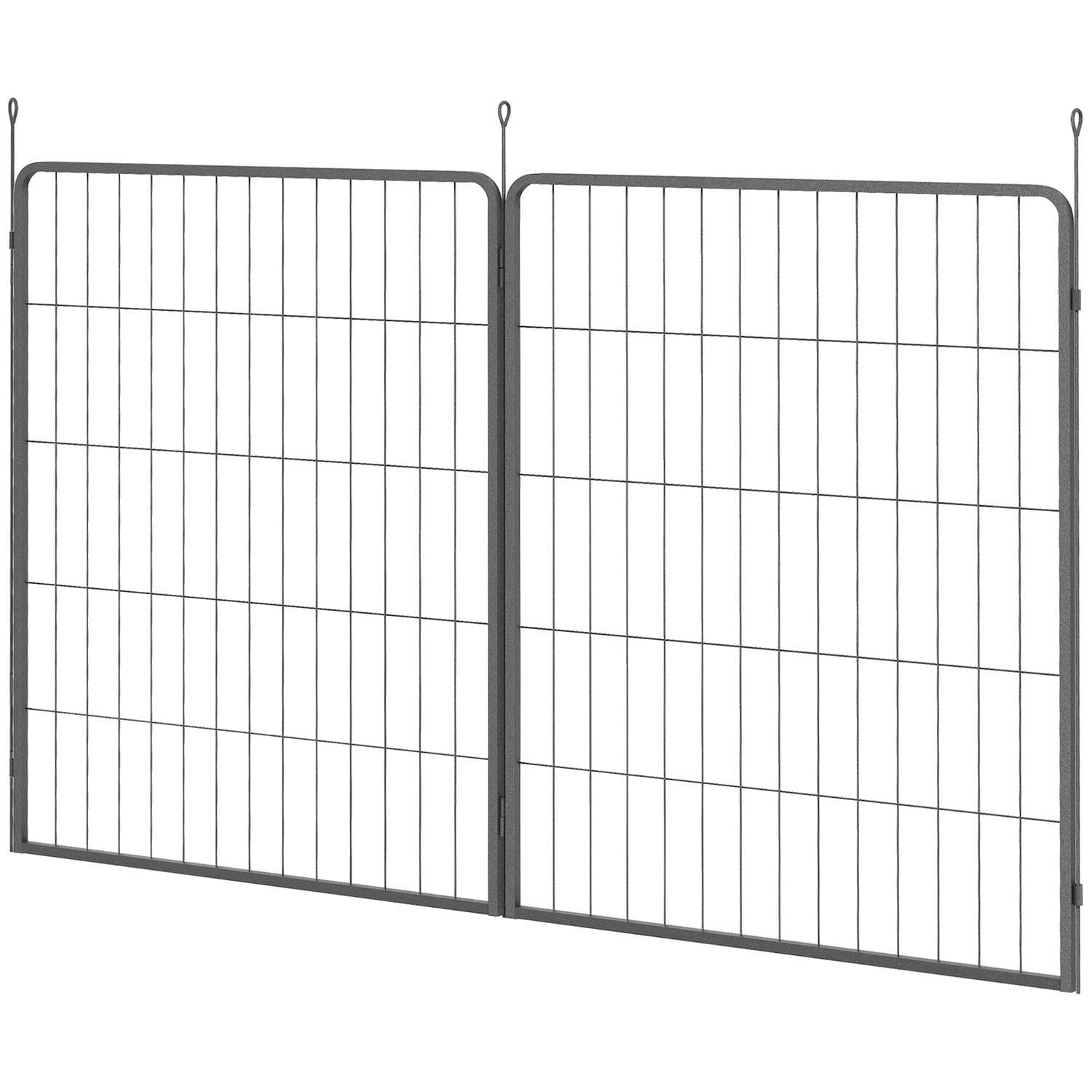 Sarja 2 lisäosaa 2 koiran aitapaneelia ulkotiloihin, 80 x 100 cm teräs pentuaita, pienille ja suurille koirille musta Aosom