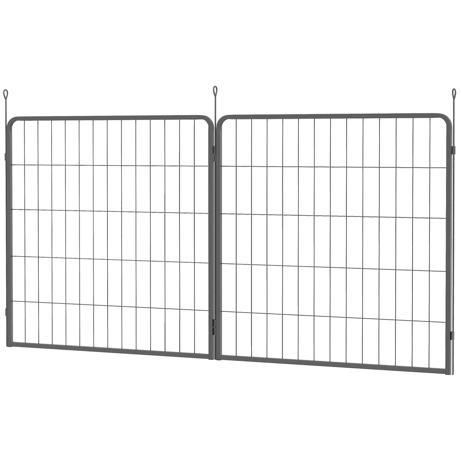 Sarja 2 lisäosaa 2 koiran aitapaneelia ulkotiloihin, 80 x 80 cm teräspentuaita, pienille ja keskikokoisille koirille musta