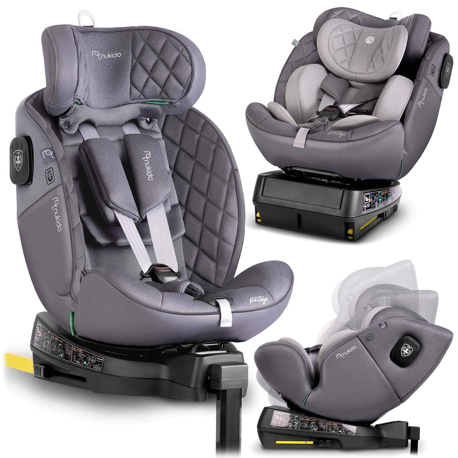 Nukido Prestige Line auton istuin harmaa 0-36kg ISOFIX