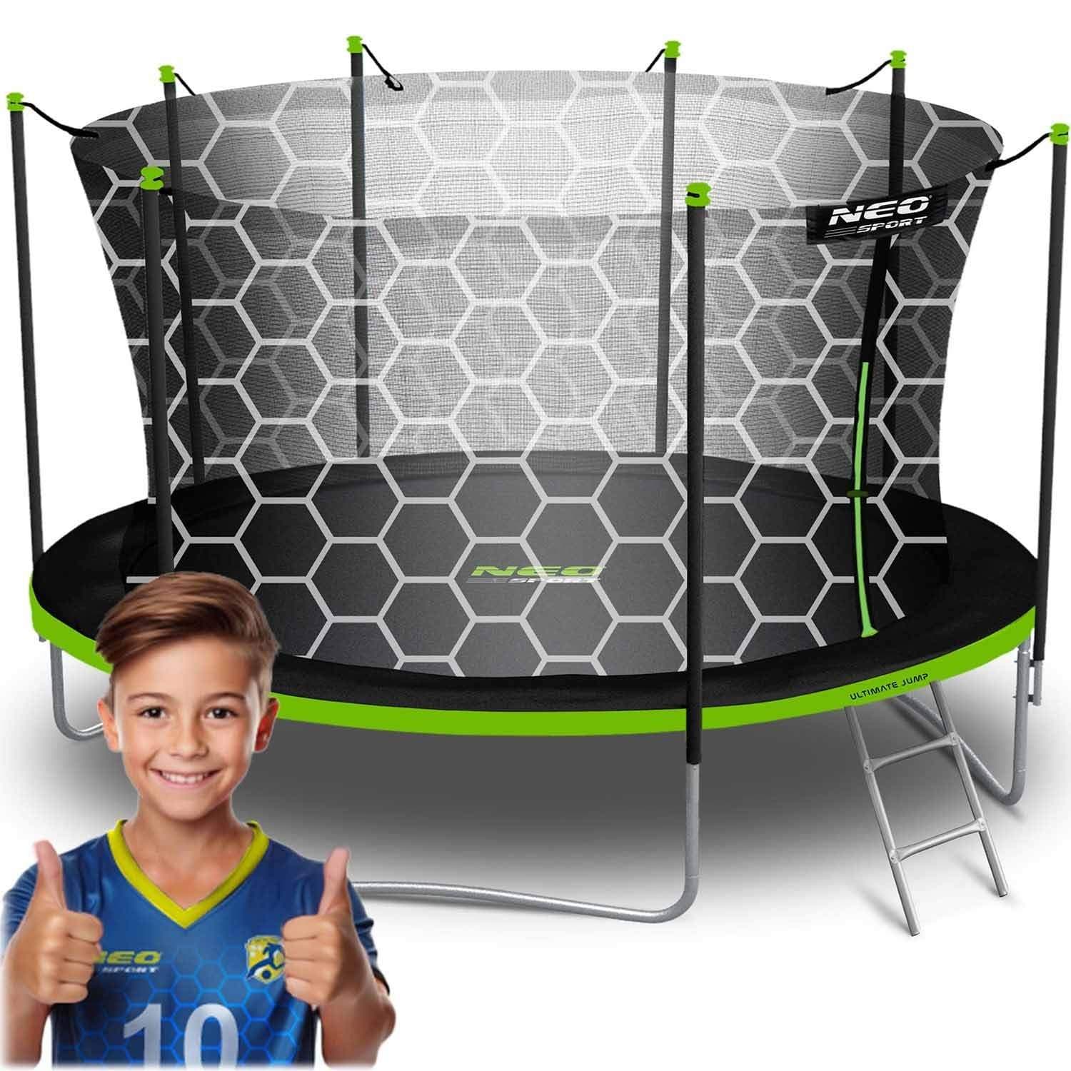 Puutarhatrampoliini 15ft/465cm sisäverkolla ja tikkailla Neo-Sport