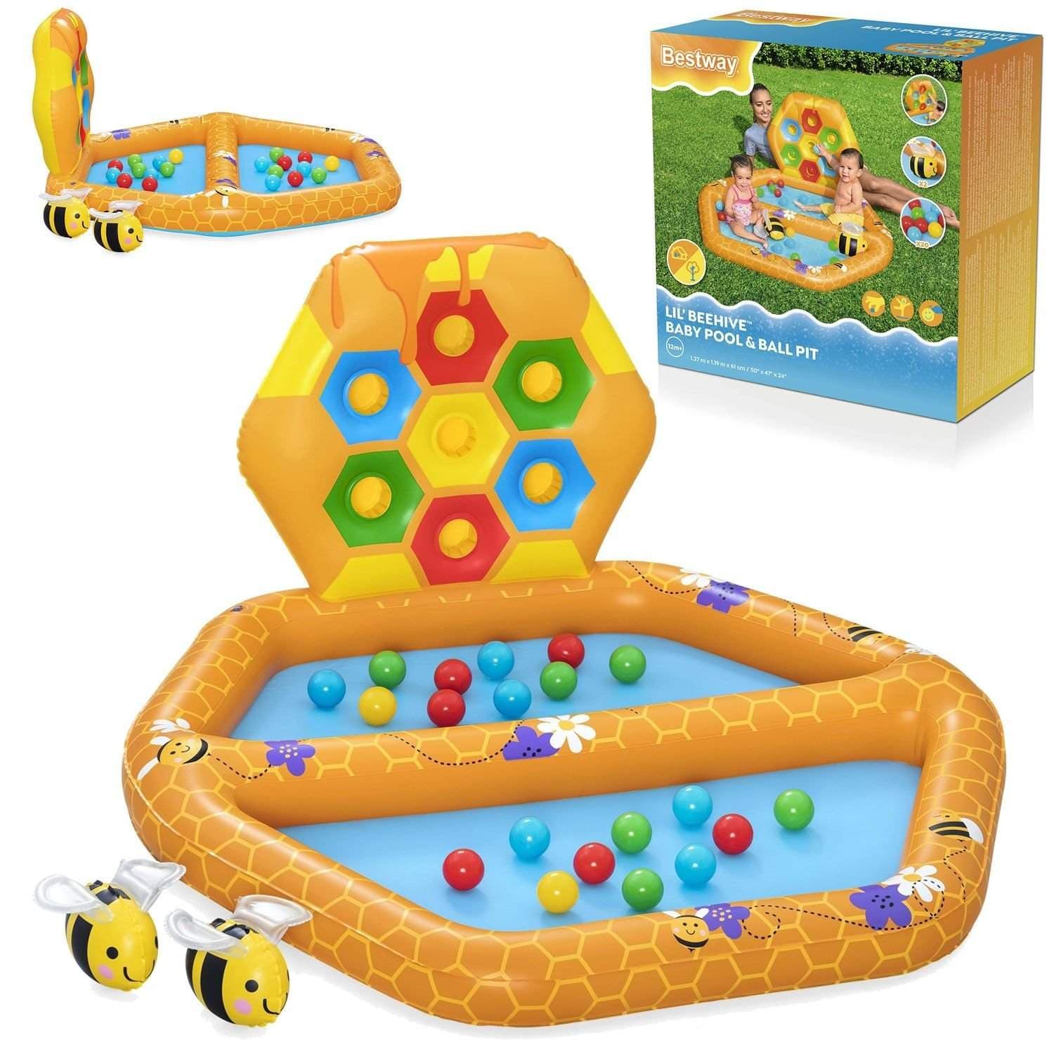 Mehiläisten puhallettava leikkipaikka 127 x 119 x 61 cm Bestway 52639