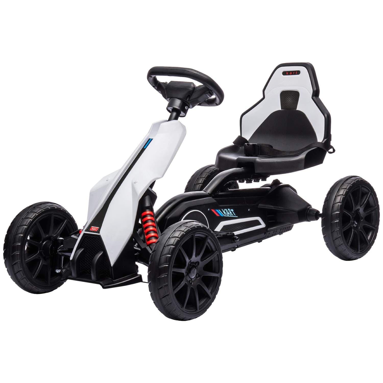 Lasten sähköauto 12 V 3-5 km/h drift kart 2-suuntaan säädettävällä tilassa, turvavyö, ohjauspyörä, karting-lastenauto 3-8 vuotia