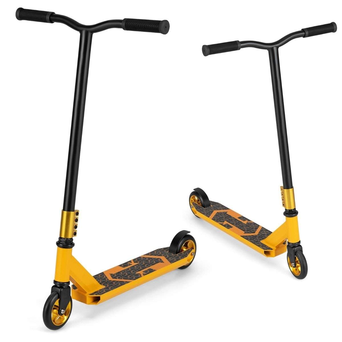Stunt-skootteri 360-ohjauksella & PU-pyörät & Alumiini Deck Stunt Scooter Fun Scooter Keltainen