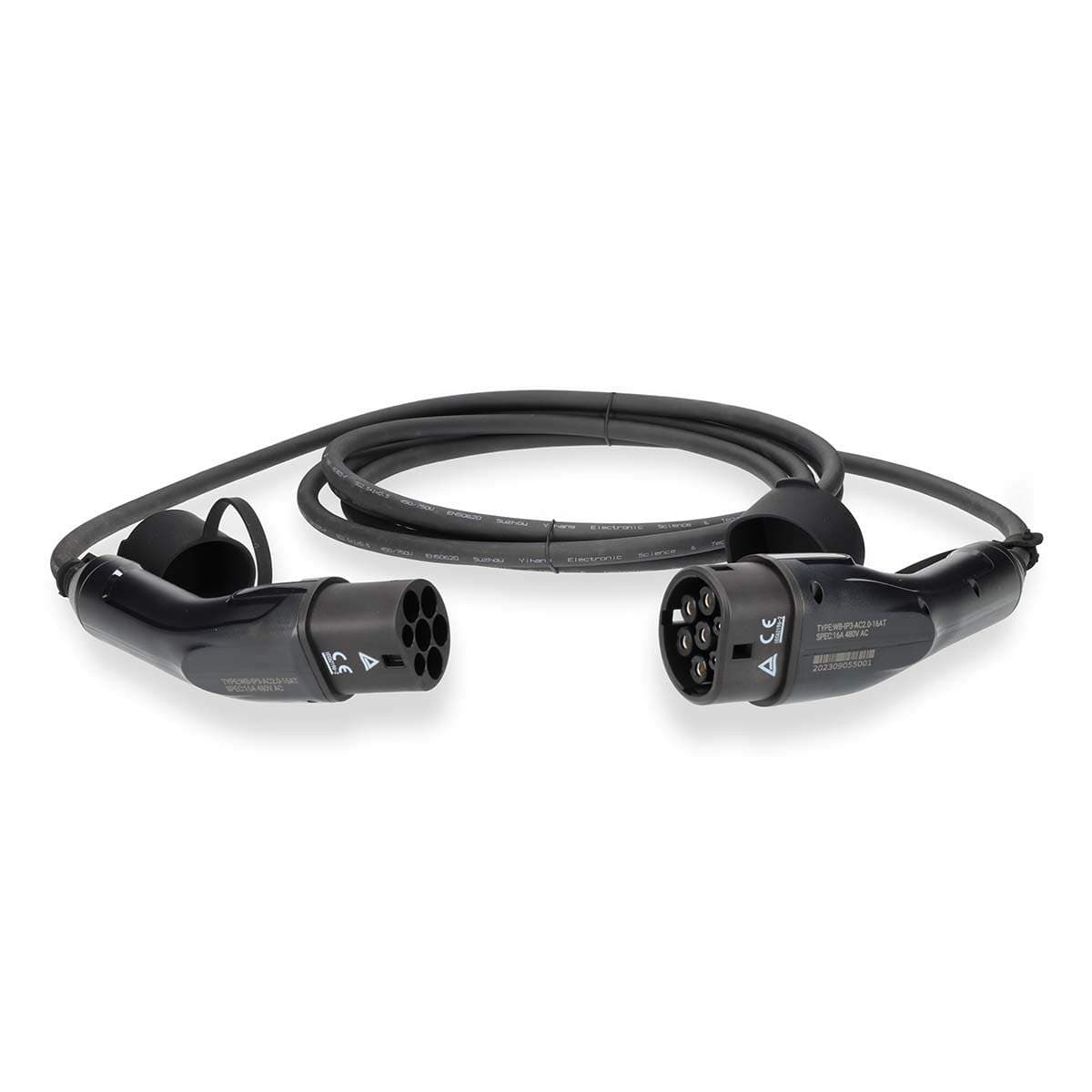 Sähköajoneuvon kaapeli | Cable Type 2 | 16 A | 11000 W | 3-vaiheet | 5.00 m | Musta | Pakkaus