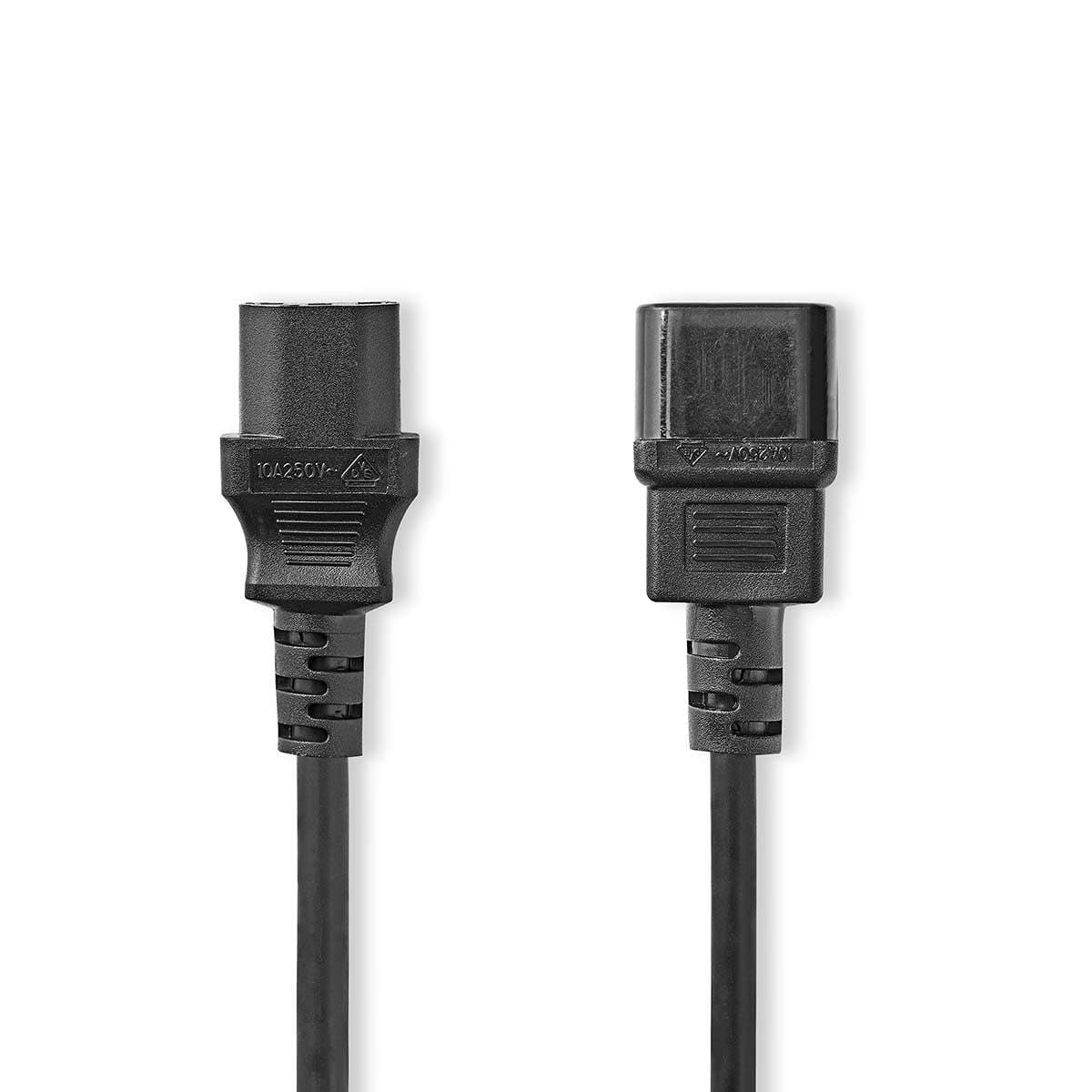 Sähköjohto | IEC-320-C14 | IEC-320-C13 | Suora | Suora | Niklattu | 3.00 m | Pyöreä | PVC | Musta | Label