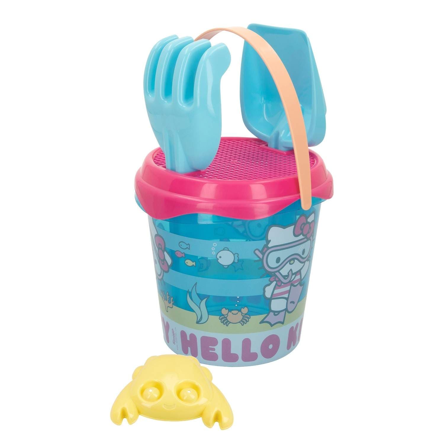 Hello Kitty -rantasetti, 18 cm ämpäri ja lelut, 5 kpl