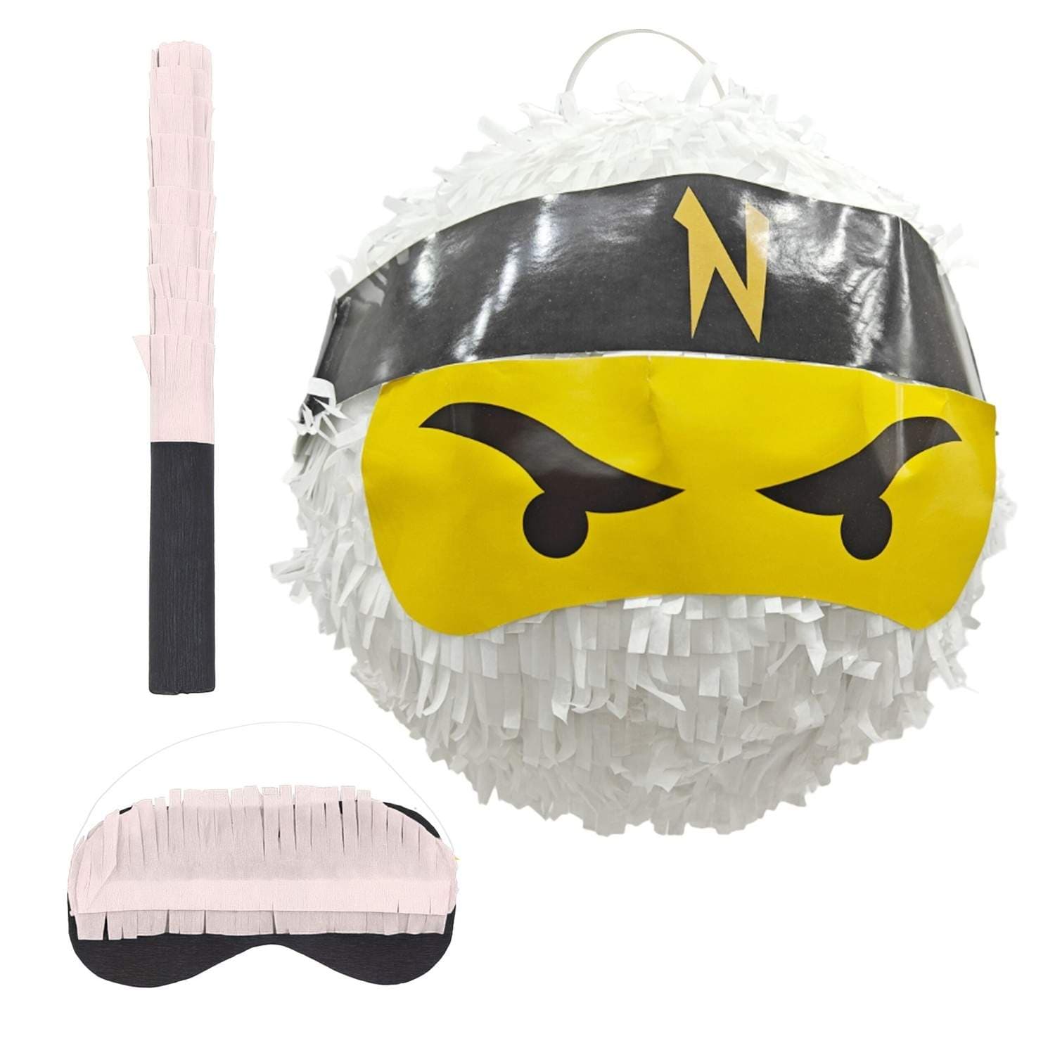 Ninja Piñata -setti, jossa on lepakko ja naamio – lasten juhlahauskoja