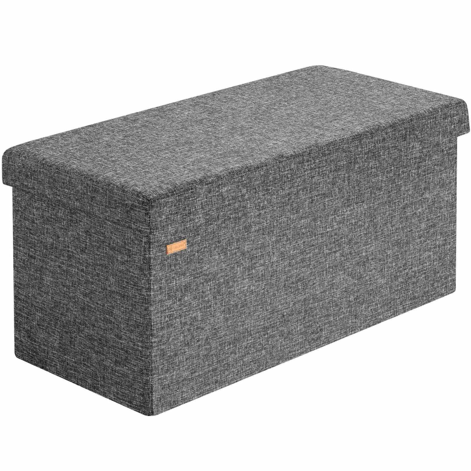 Kokoontaitettava säilytyspenkki, tummanharmaa, 114 cm, MDF