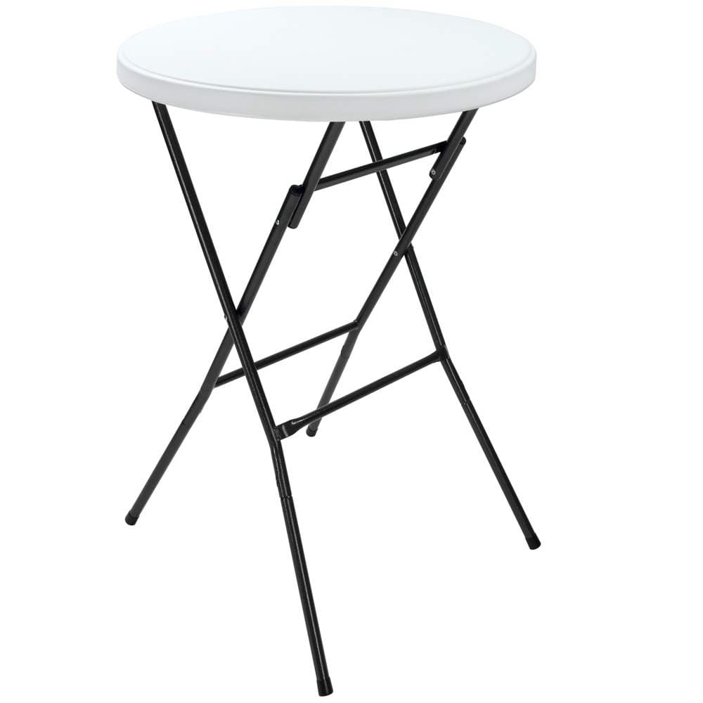 Kokoontaitettava baaripöytä – Valkoinen, 110x75cm, Helppohoitoinen muovi