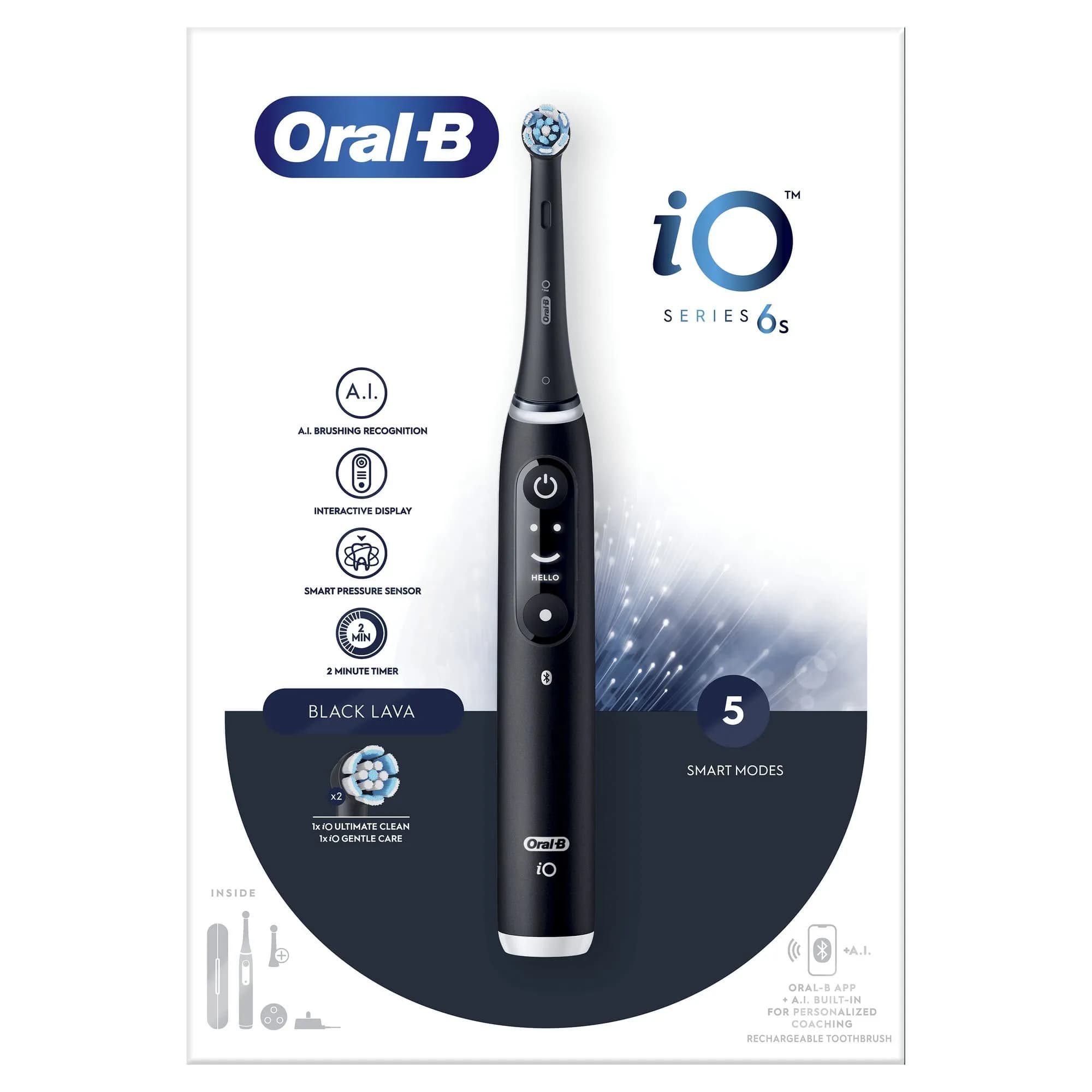 Oral-B iO Series 6S -sähköhammasharja, Black Lava