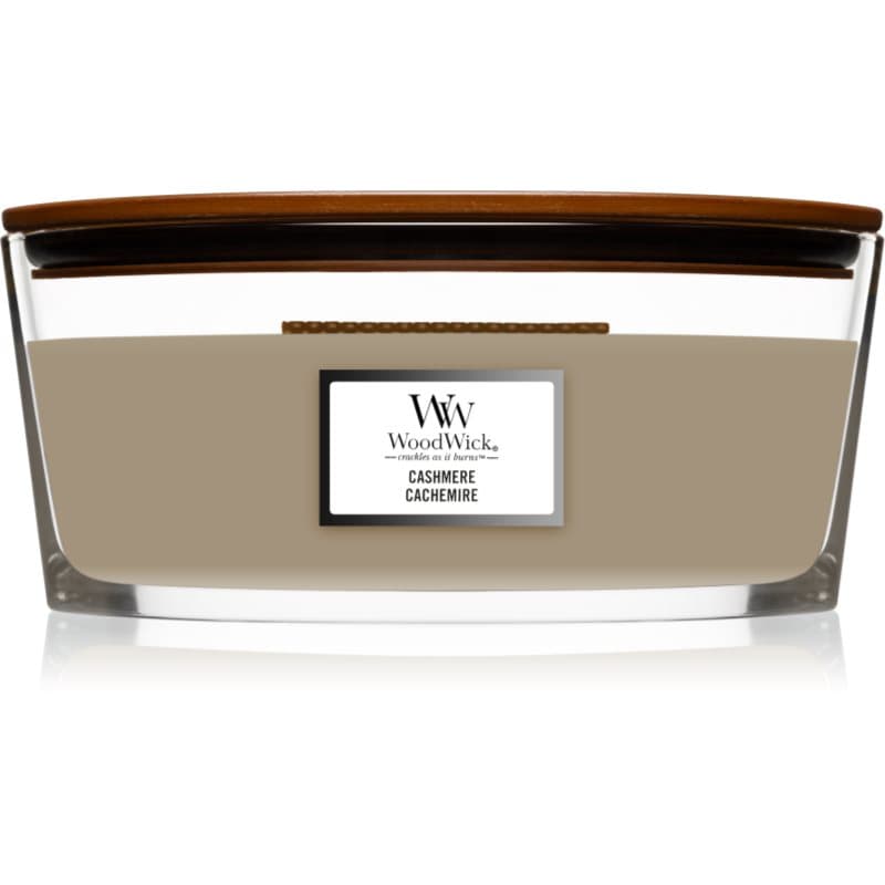 Woodwick Cashmere tuoksukynttilä sisältää puusydämen (hearthwick) 453.6 g