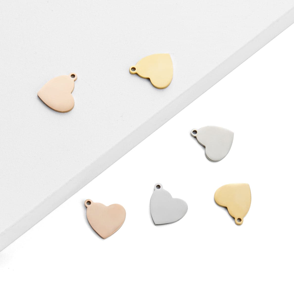 Xtool Heart-shaped Pendant - Gold, Silver, & Rose Gold - 30pcs