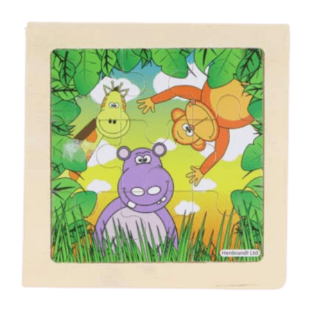 Fun Toys Jungle Jigsaw Wooden Puzzle Assorted 11 cm – 1 Kpl