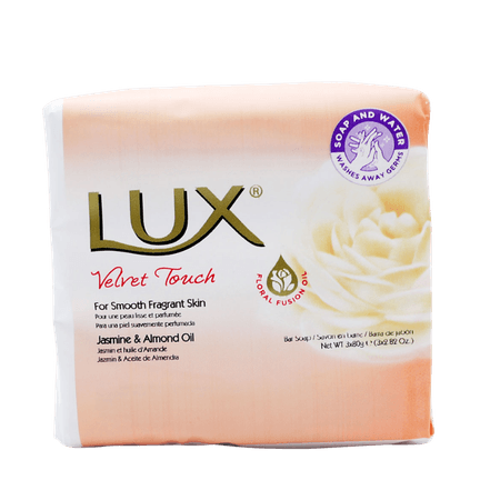 Lux Velvet Touch Jasmine & Almond Oil Saippuapakkaus - 3 x 80 g