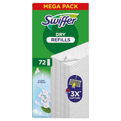 Swiffer Dry Clean & Fresh Lattiamopin Täyttöliinat - 72 kpl