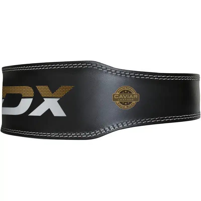 Gym Belt painonnostovyö 4" Leather Musta-kulta S