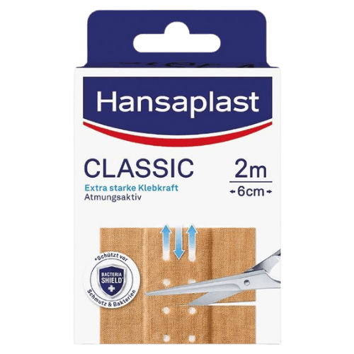 Hansaplast Classic First Aid Wound Dressing Plaster Roll - 2 m × 6 cm