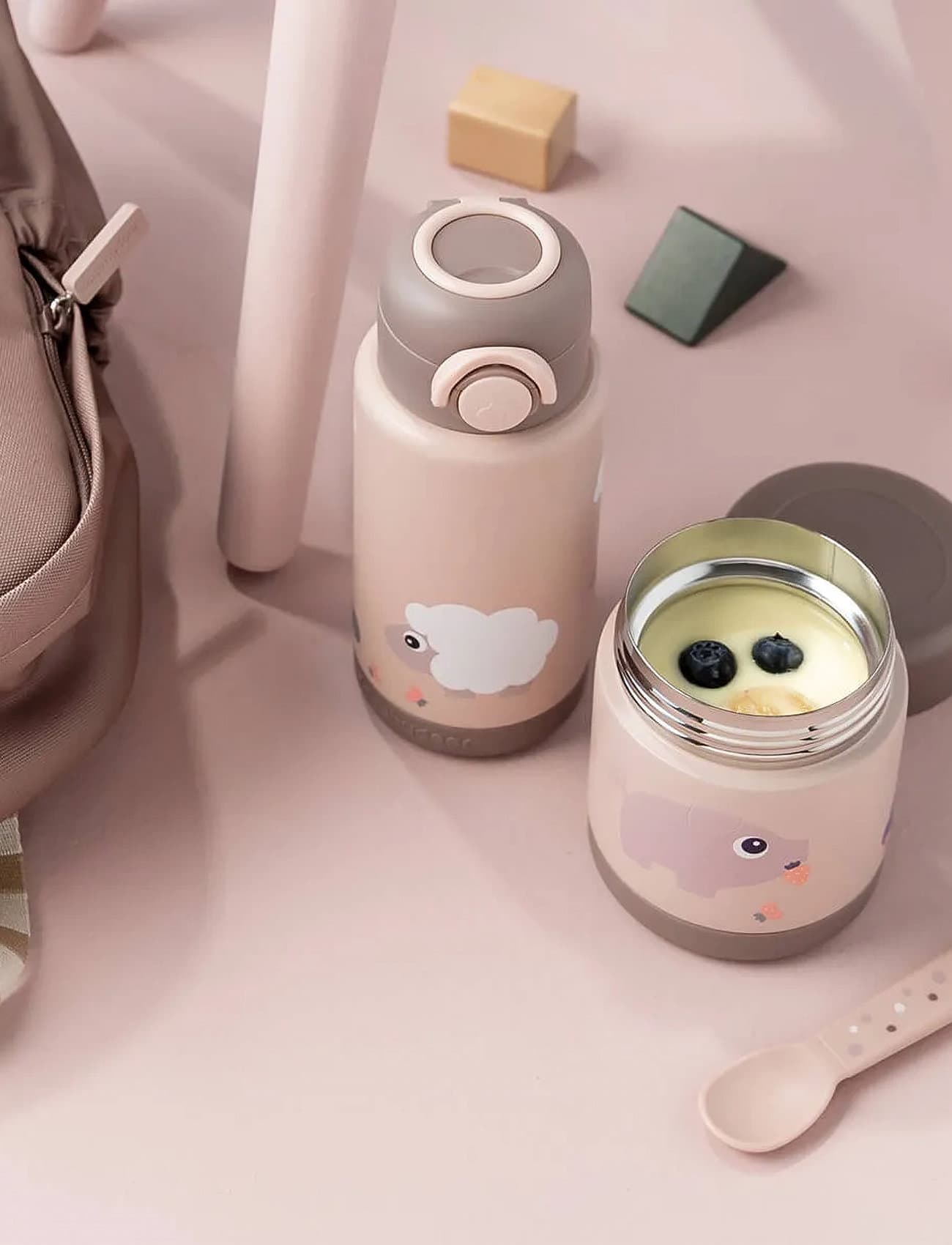 Done by Deer Insulated Food Jar Tiny Farm Powder 300 Ml - Pink - Ø9X H 11CM.300ML