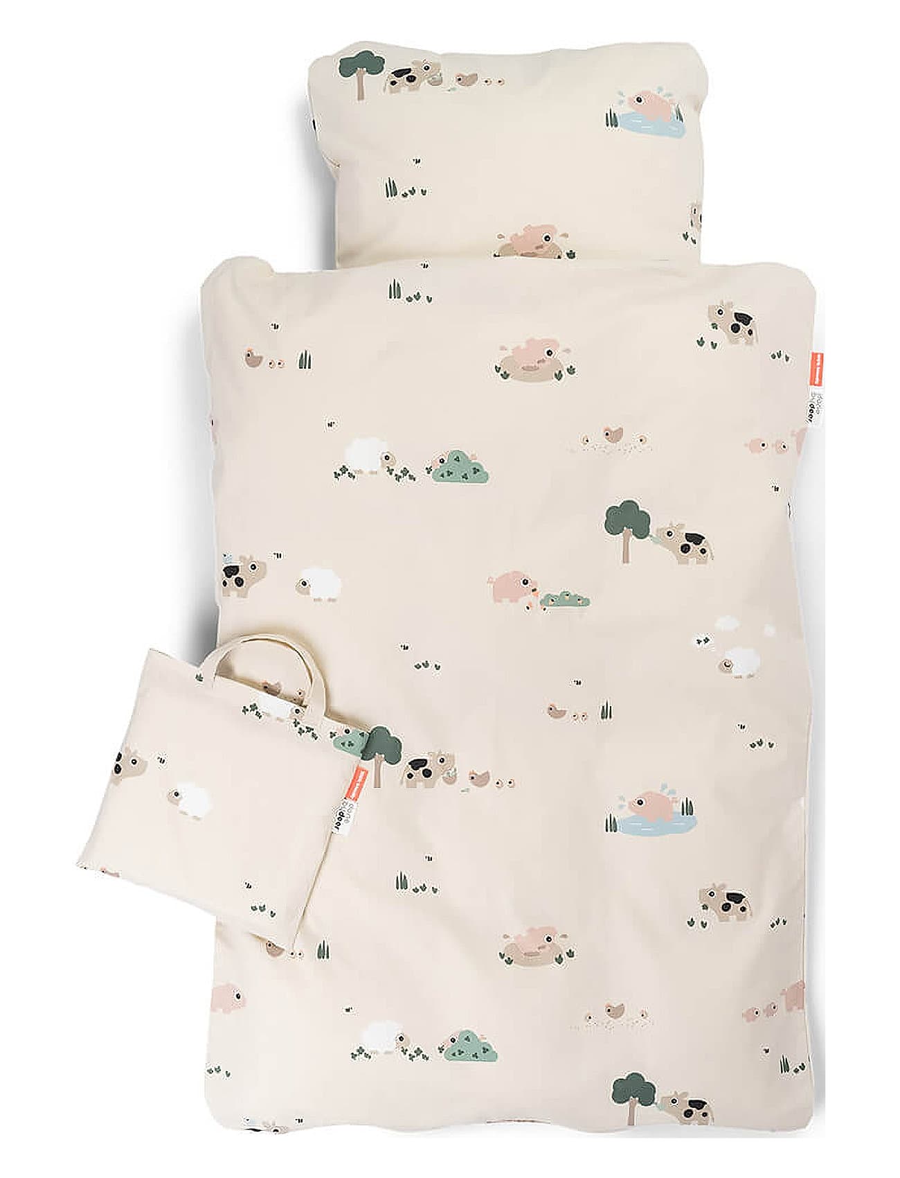 Done by Deer Bedlinen Baby Int/Dk Tiny Farm Sand - Beige - DUVET:70X 100CM/PILLOW:40X 45CM