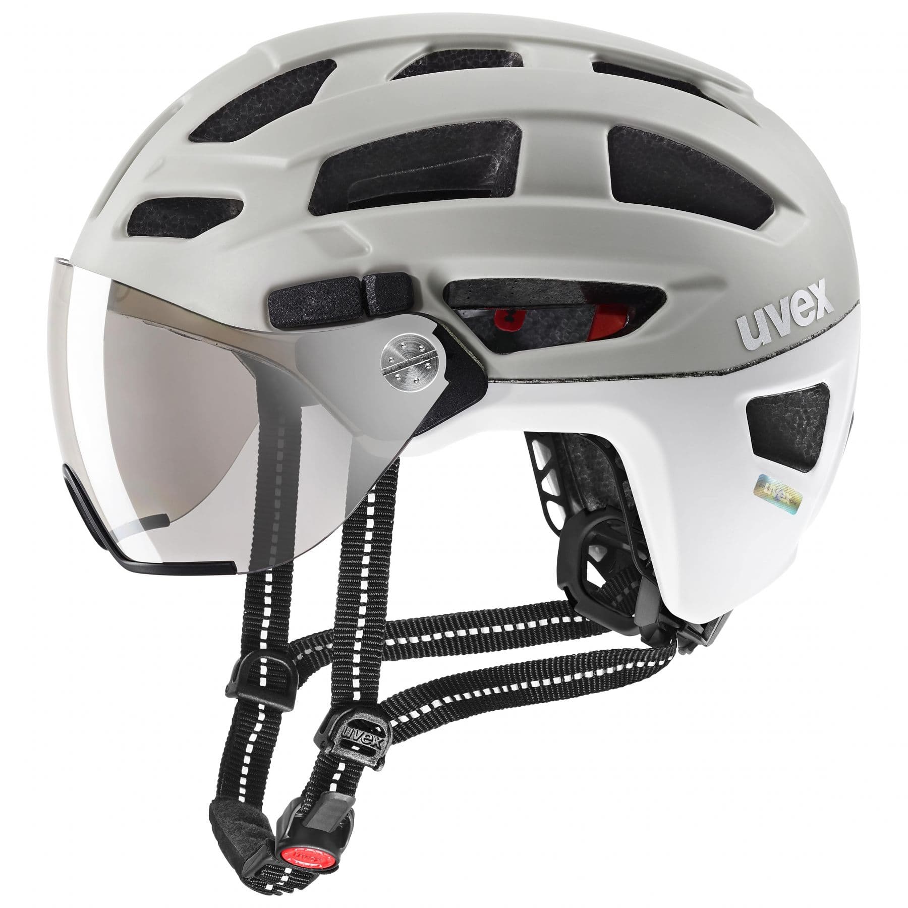 Uvex finale visor, pyöräilykypärä, vaaleanharmaa/valkoinen
