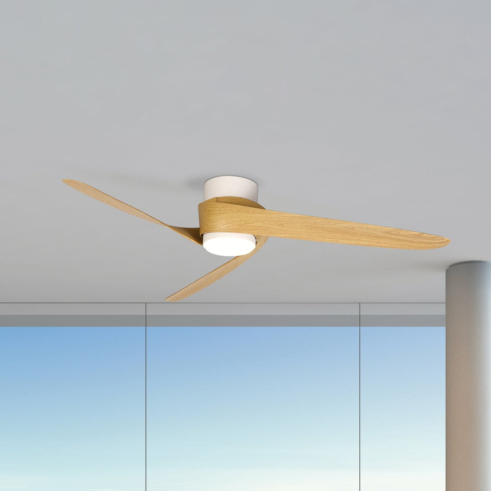 LED-kattotuuletin Groenland, puu, hiljainen DC-moottori, CCT Mantra Iluminación - Olohuone - Moderni - Muovi