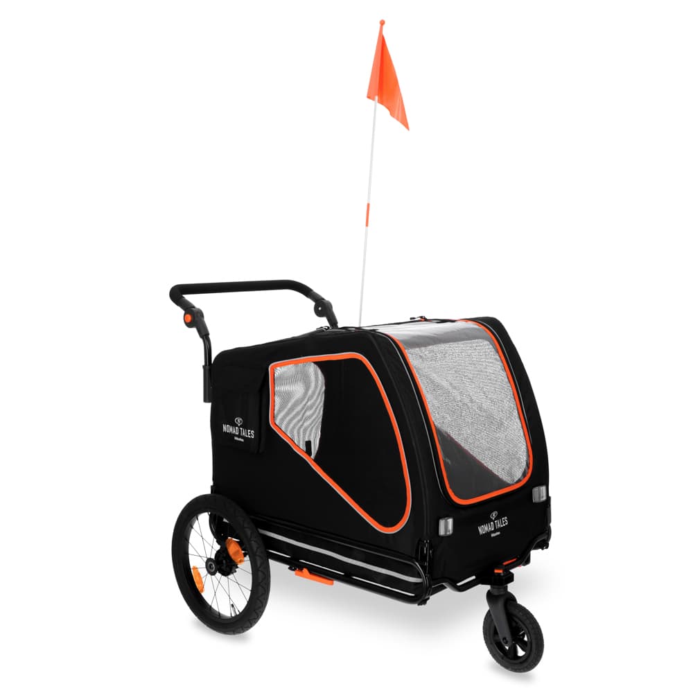 Nomad Tales Spirit Bike Trailer, ebony / tangerine 145x 72x 02cm, alle 45 kg painaville koirille
