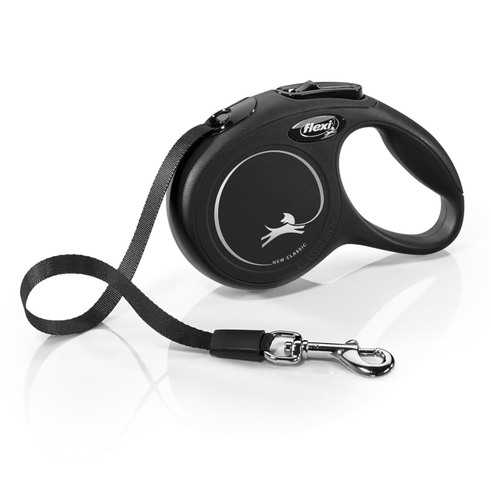 flexi Classic kelatalutin musta, 5m, koko L: enintään 50kg koira