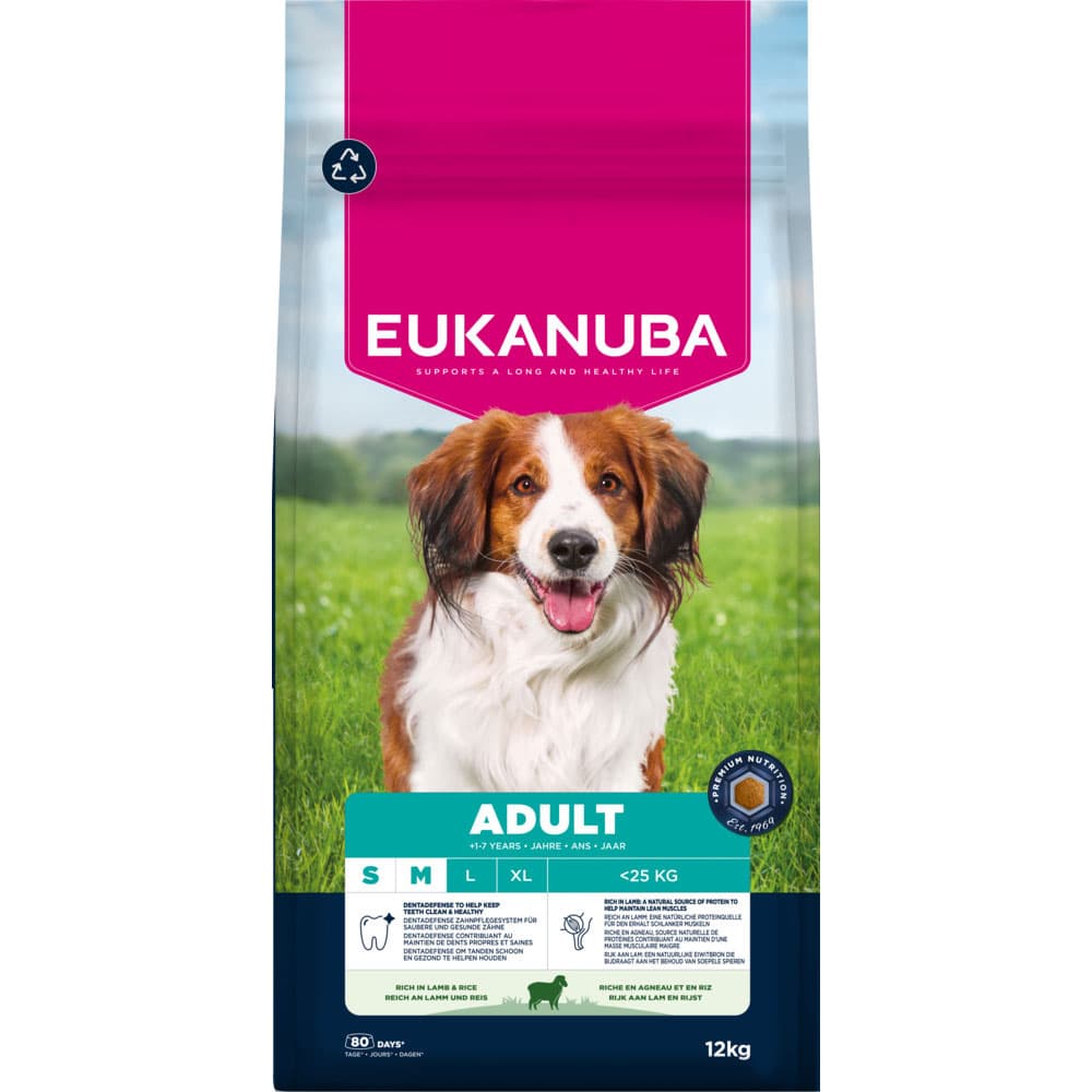 12kg Premium Nutrition Adult Small & Medium Breed karitsa & riisi Eukanuba