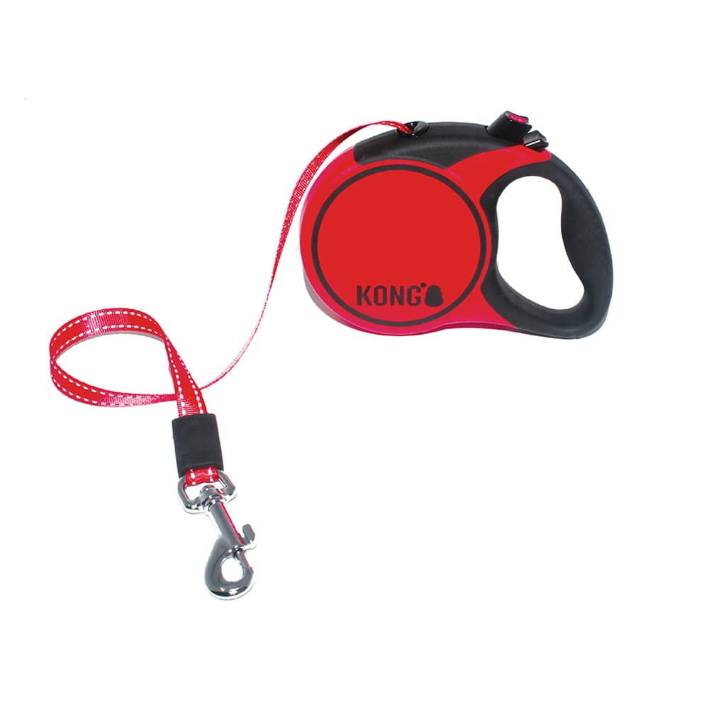 KONG Terrain -kelataulutin punainen S max 20kg hihnan pituus n. 5m koira