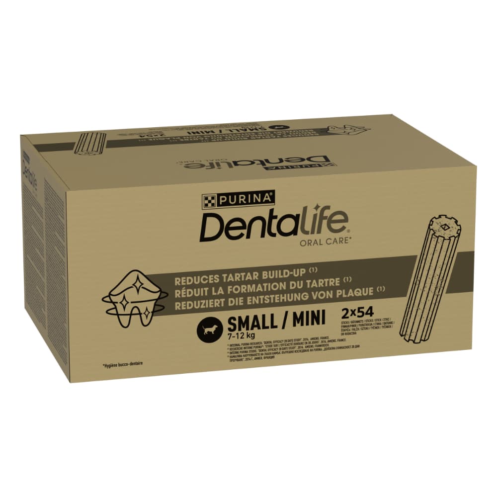 108 tikkua (36 x 49 g) Purina Dentalife hammashoitoherkut pienille koirille (7-12 kg)