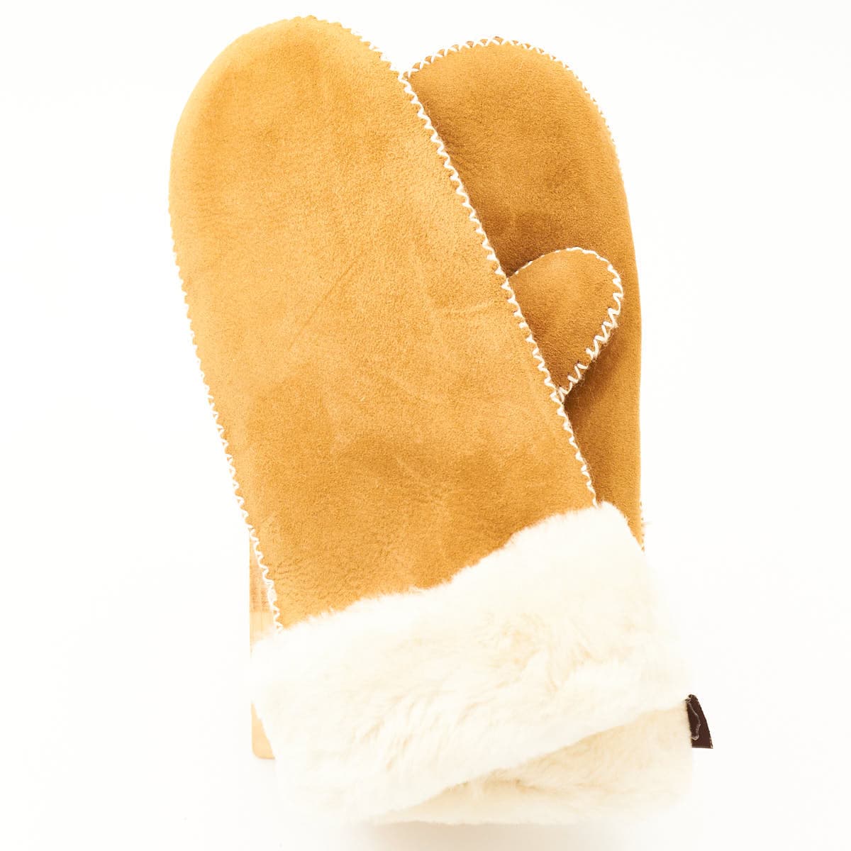 Lapland mitten, merino lamb fur, light brown 7 1/2