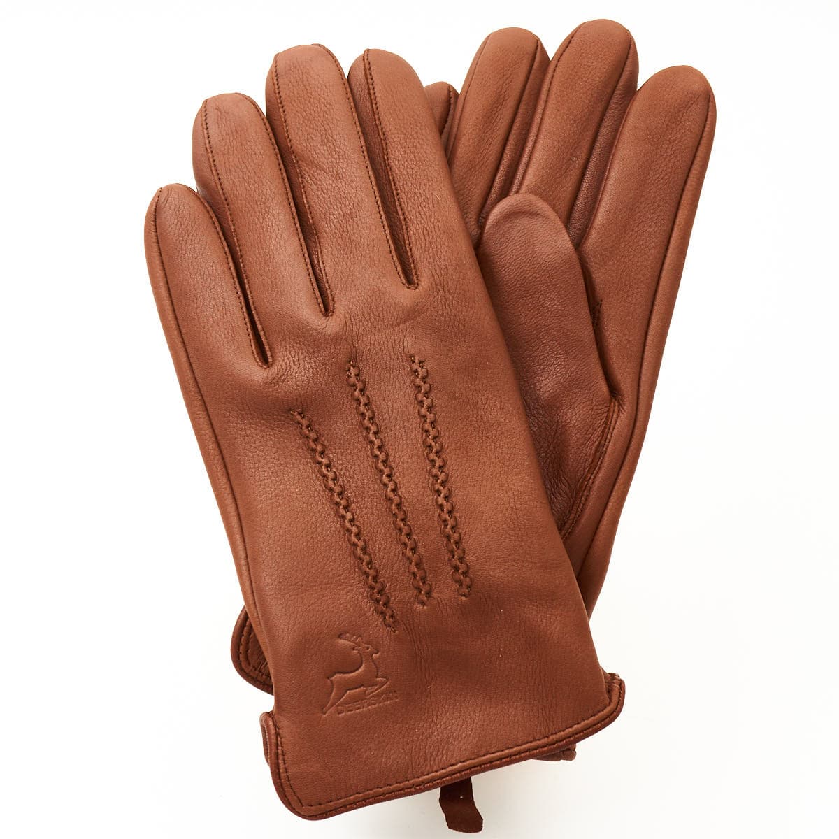 Deer skin glove, cashmere wool lining, dark brown 8 1/2