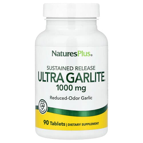 NaturesPlus, Pitkävaikutteinen Ultra Garlite®, 1 000 mg, 90 tablettia