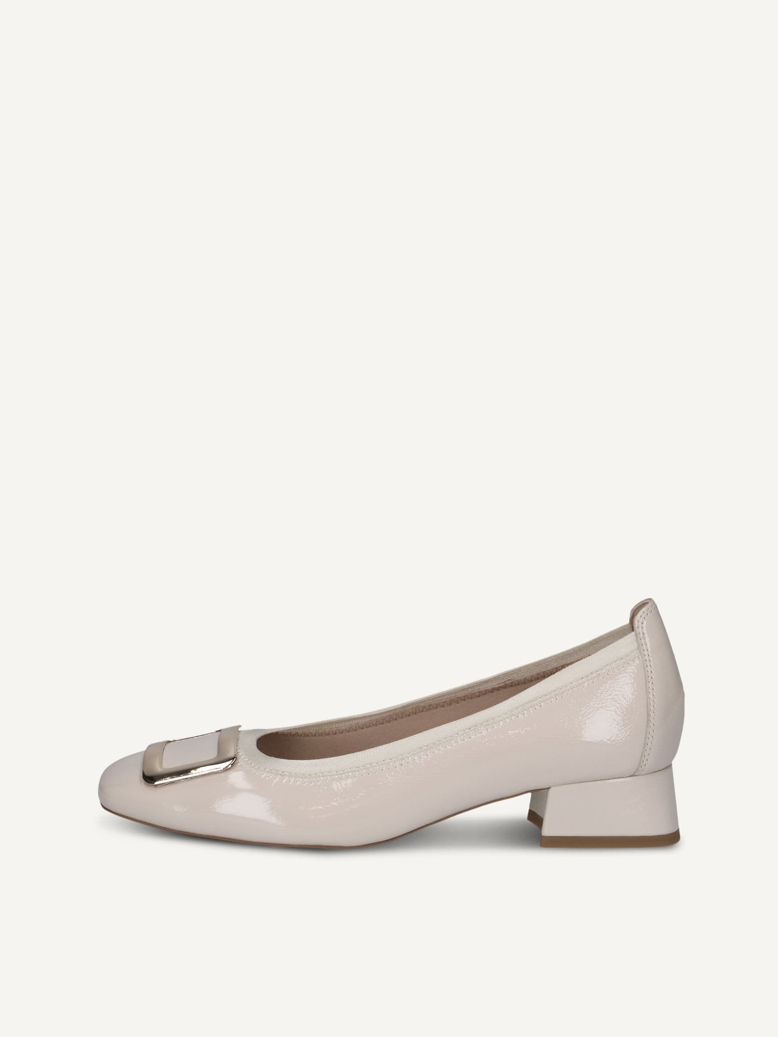 CAPRICE Pumps, white, made of Leather with Trapeze heel, Size 36