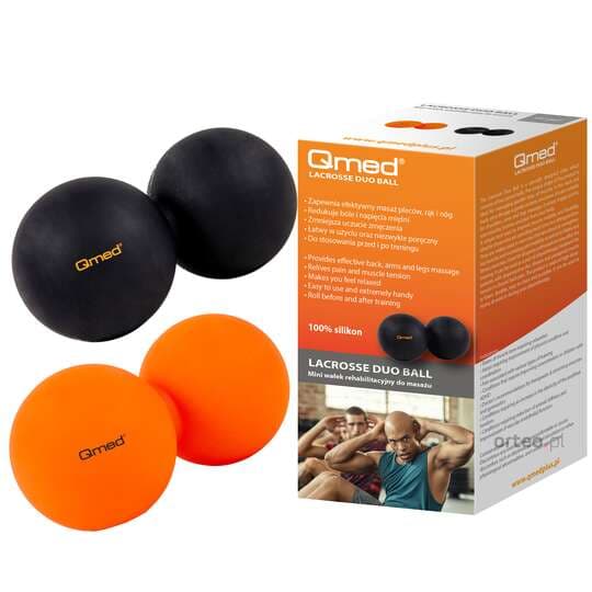 Qmed Lacrosse Ball Duo itsehoitoon, musta Musta