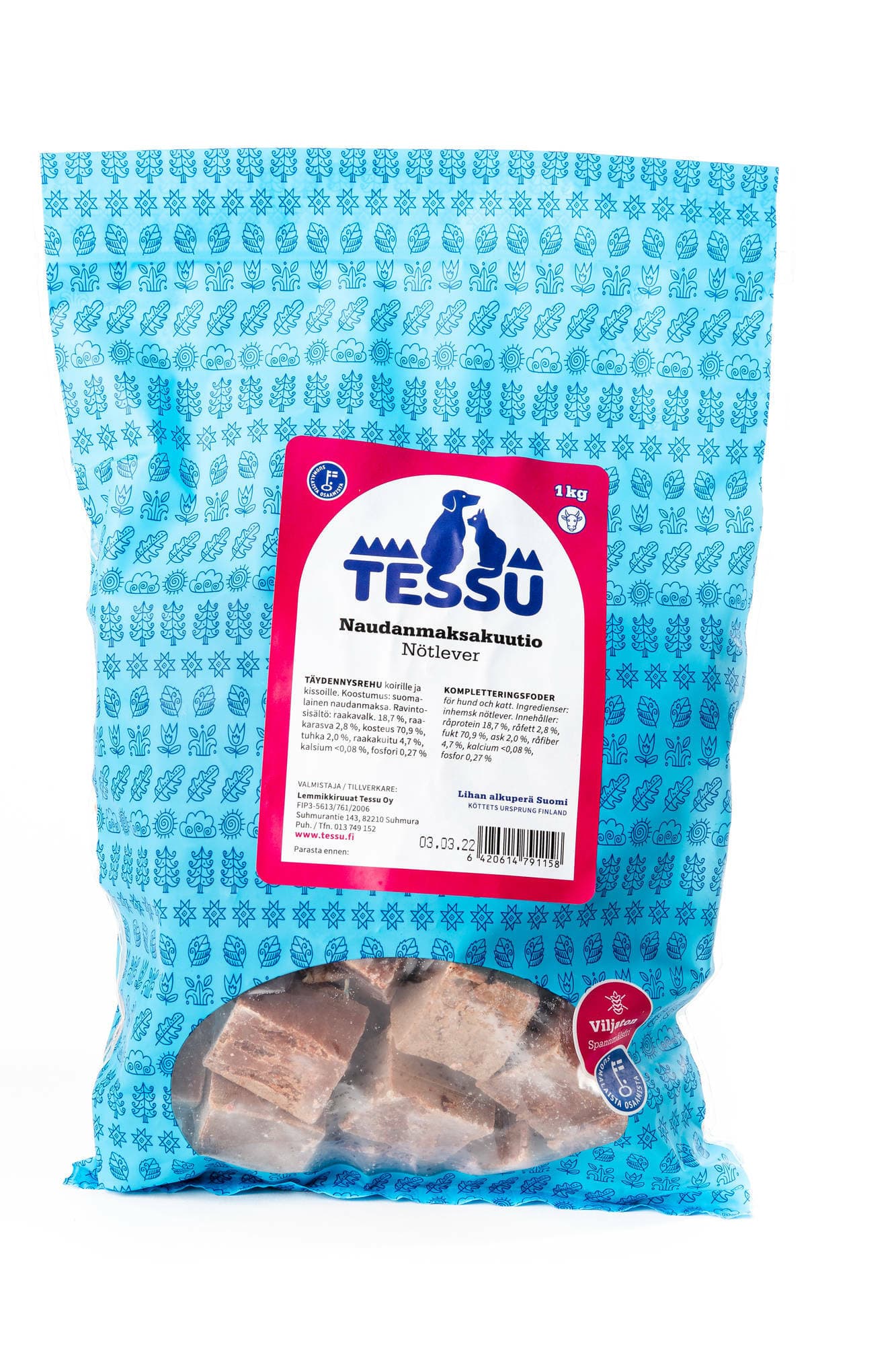 TESSU Naudanmaksakuutio täydennysrehu 1kg