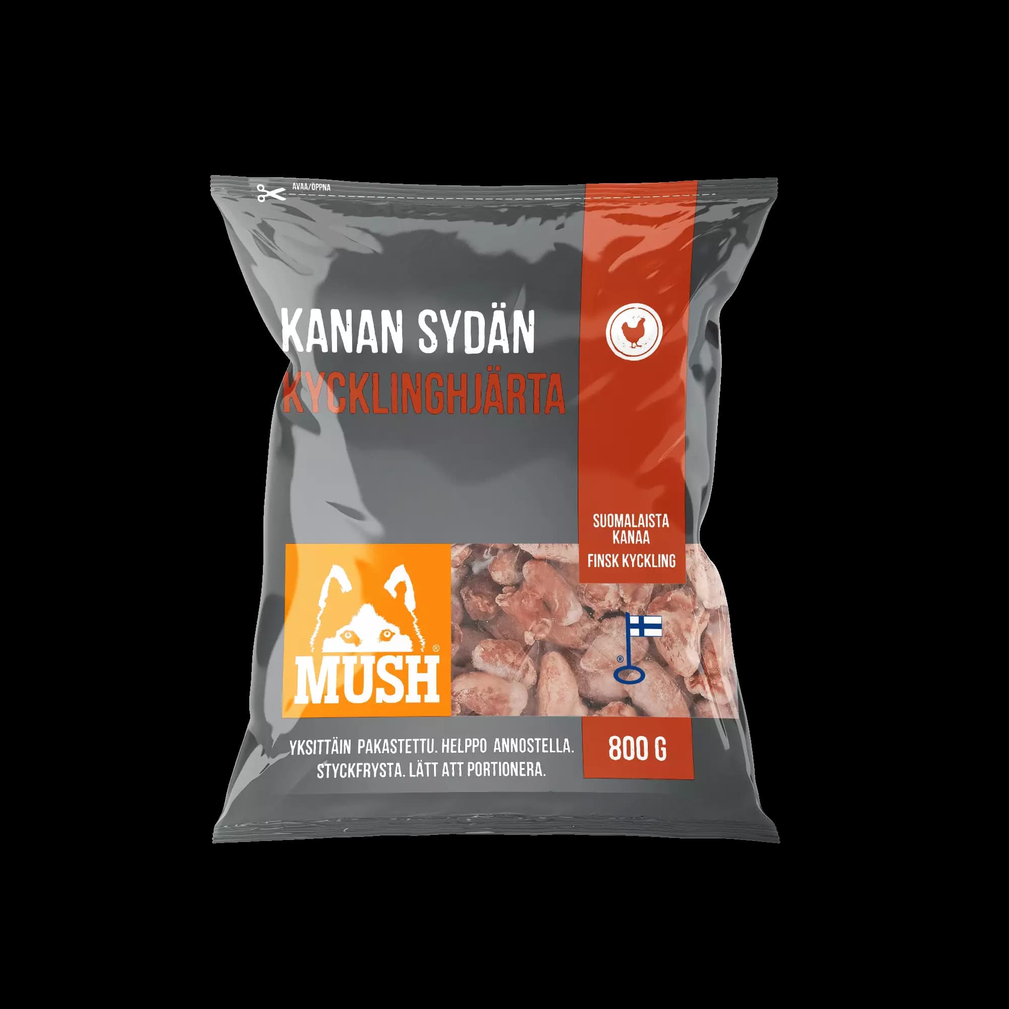 MUSH B.A.R.F. Basic Kanan Sydän Kokonainen täydennysrehu