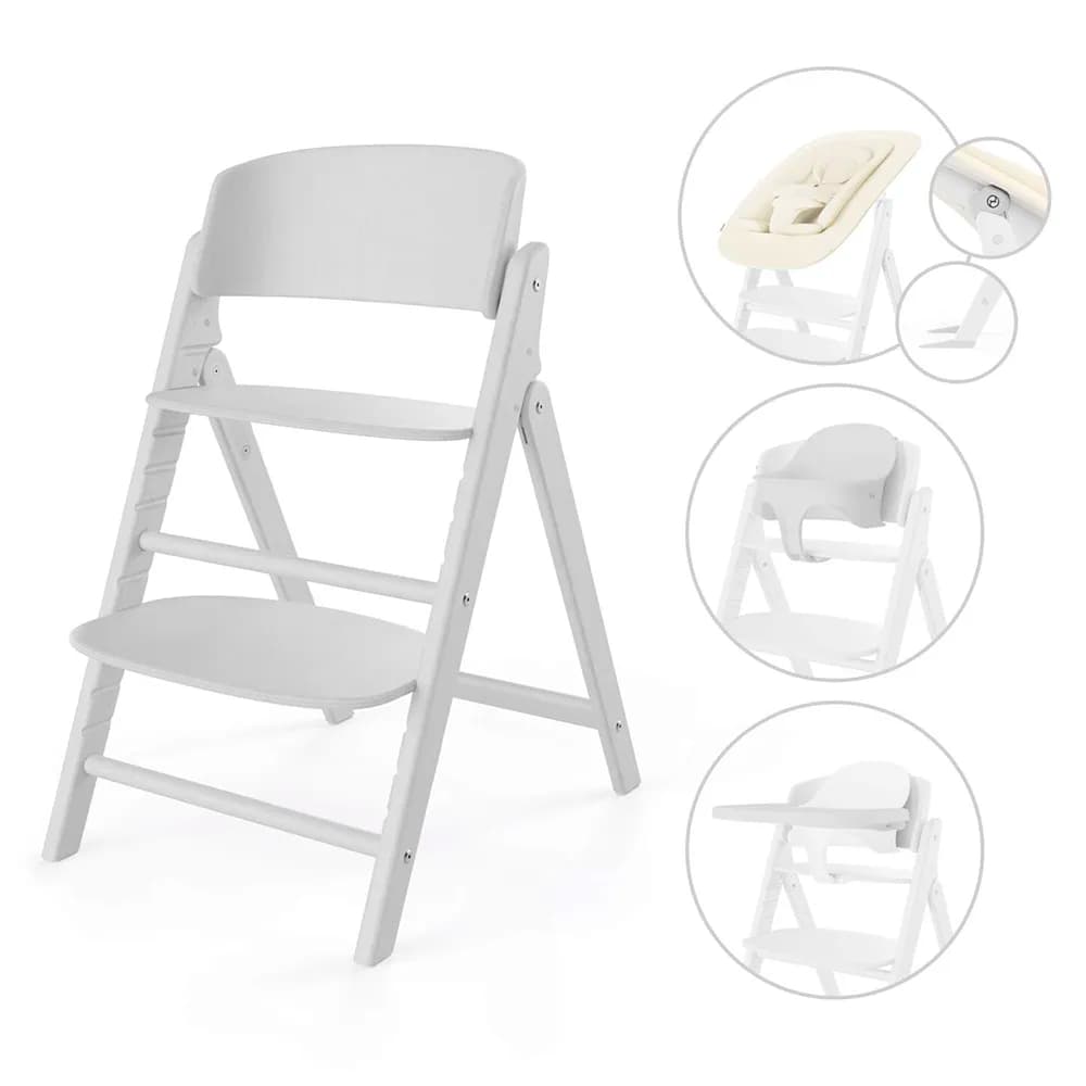 Cybex Click & Fold Ruokailutuoli 4-in-1 All White