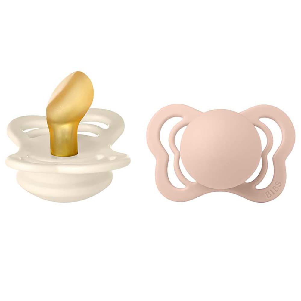 BIBS tutti Couture 2-pack lateksi 0-6m Ivory/Blush (norsunluu/puna)