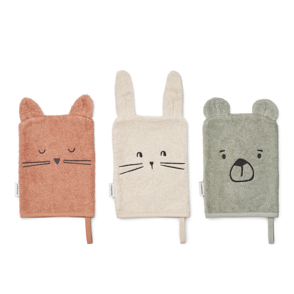 Liewood Sylvester Classic Washcloth 3-Pack Dove sininen sekoitus