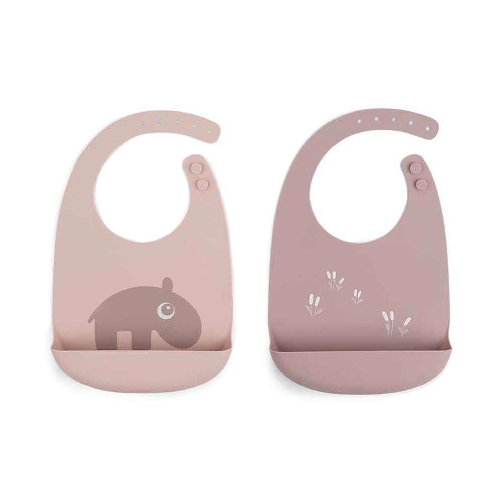 Done by Deer Bib silikoni 2-pack Ozzo-jauhe